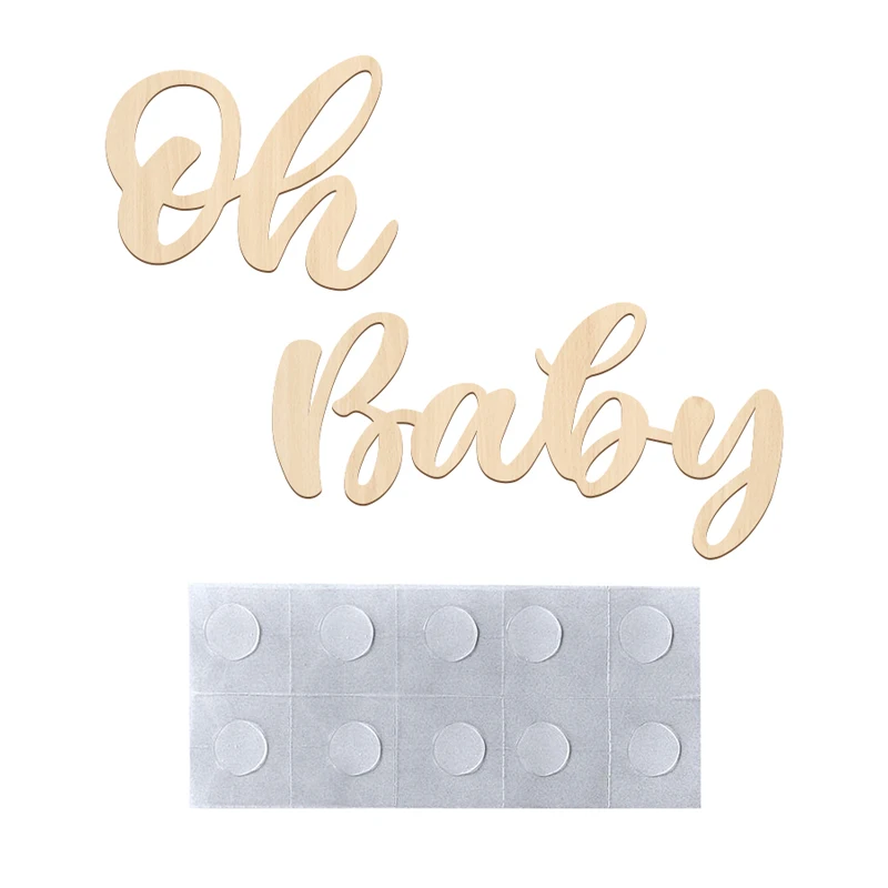 Oh Baby Holzschild Wandbuchstaben Schild Junge Mädchen Babyparty Dekoration Geburtstag Party Dekor Geschlecht offenbaren Party Photobooth Requisiten – Detail 7