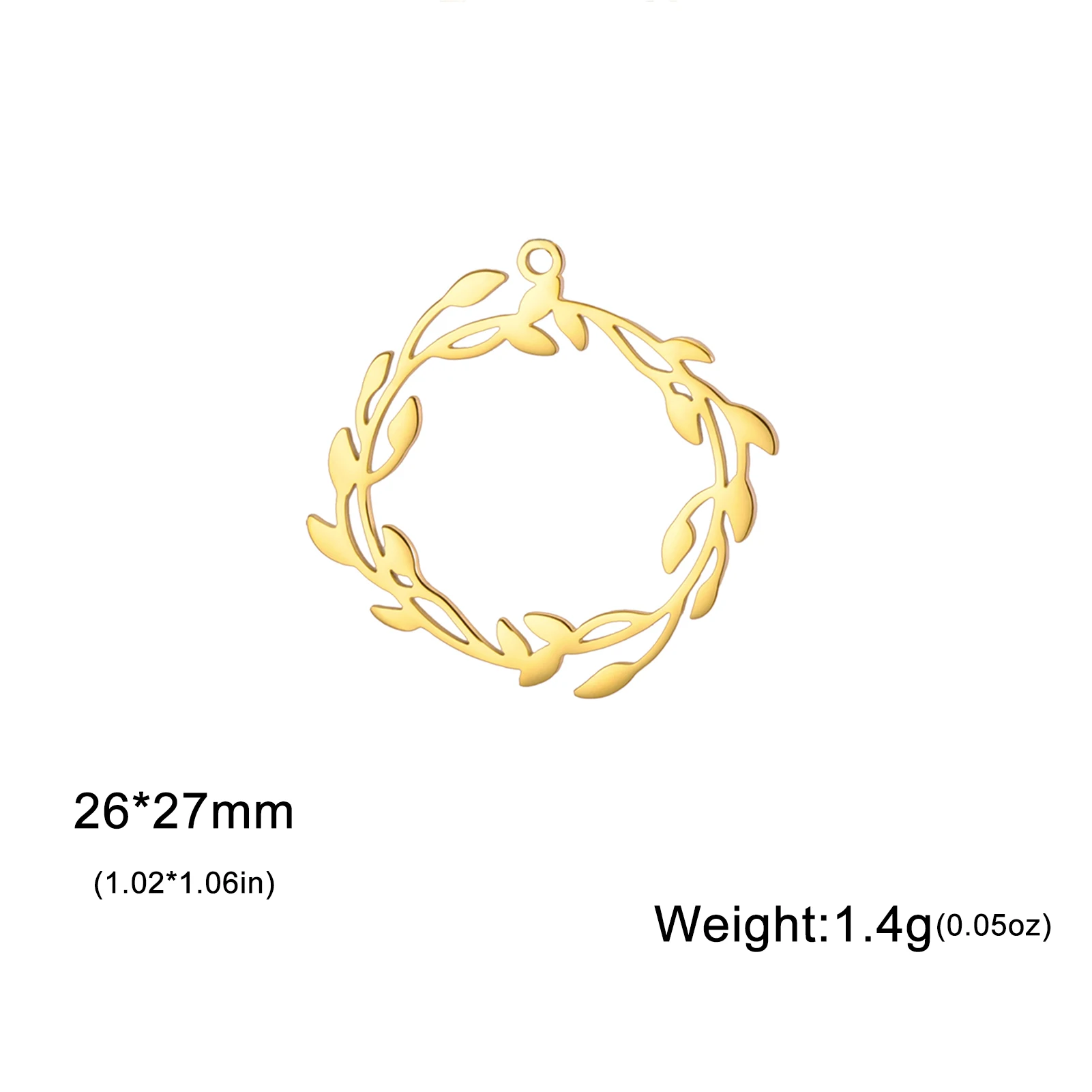 3 teile/los Schöne Edelstahl Lorbeer Kranz Charms Für Schmuck Machen Olivenzweig Anhänger DIY Halskette Schlüsselanhänger Ohrringe – Detail 7