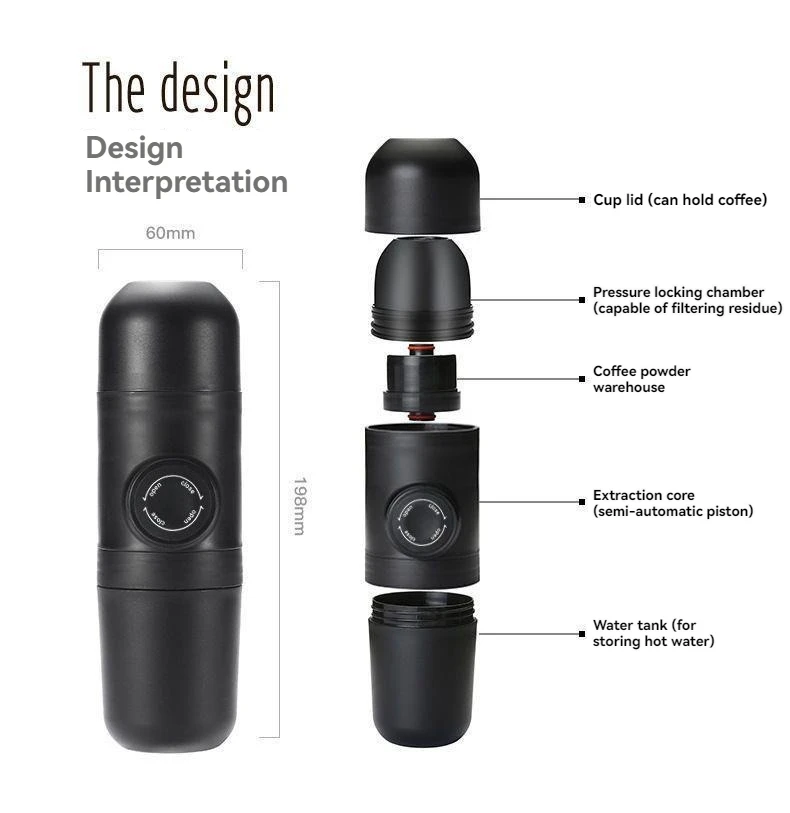 Manual Coffee Maker Portable Coffee Brewing Machine Espresso Machine For Travel And Picnic Hand Press Coffee Brewer 2