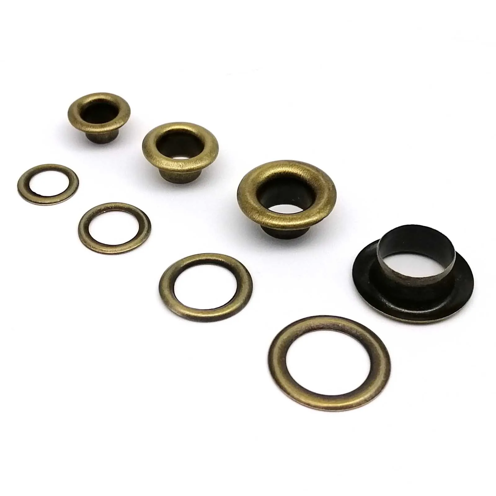 2.5-12mm High Quality Antique Brass Bronze Eyelet With Washer Grommet Ring Air Hole Rivet For Leather Bag Shoes Belt Cap 100sets eyelet grommet ring kit eyelet grommet ring grommet eyelet kit
