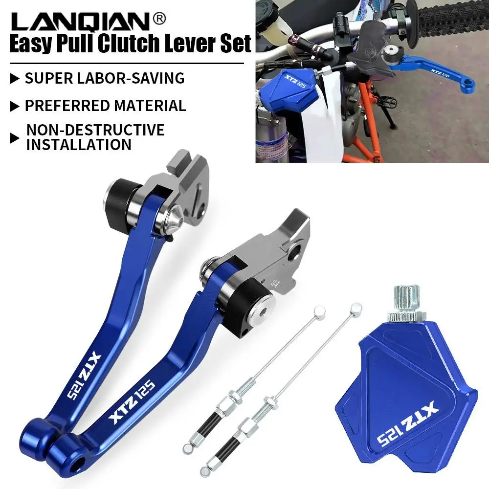 

Motorcycle Accessories Aluminum Stunt Brake Clutch Lever Easy Pull Cable System For YAMAHA XTZ125 XTZ 125 2003-2016 2015 2014