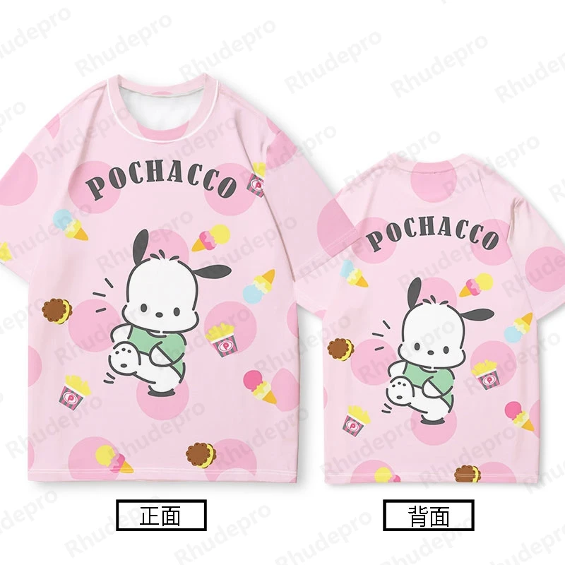 Pacha Dog Joint Short Sleeve T-shirt Women 2024 New Boy Girl Sanrio Clothes Cartoon Cartoon Printed T-shirt Summer