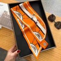 Silk Neckerchief Scarf for Women Luxury Ribbon Skinny Design Satin Hand Wrist Wrap Headband Foulard Shawl Hair Bands Accessories 1