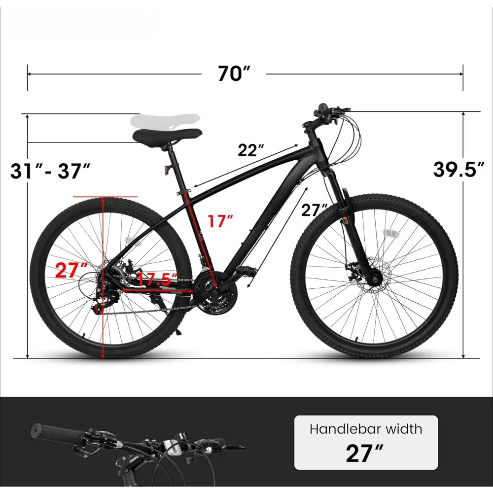 Mountain Bike, 24/26/27.5-inch, Dual Full Suspension, 21 Speed with Disc Brakes, Aluminum/steel Beach School Bike 6