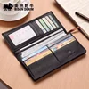 BISON DENIM Cowskin Leather Men Wallets Multi-Functional Cowhide Coin Purse Slim Genuine Leather Wallet Men Card Holders N4437 2