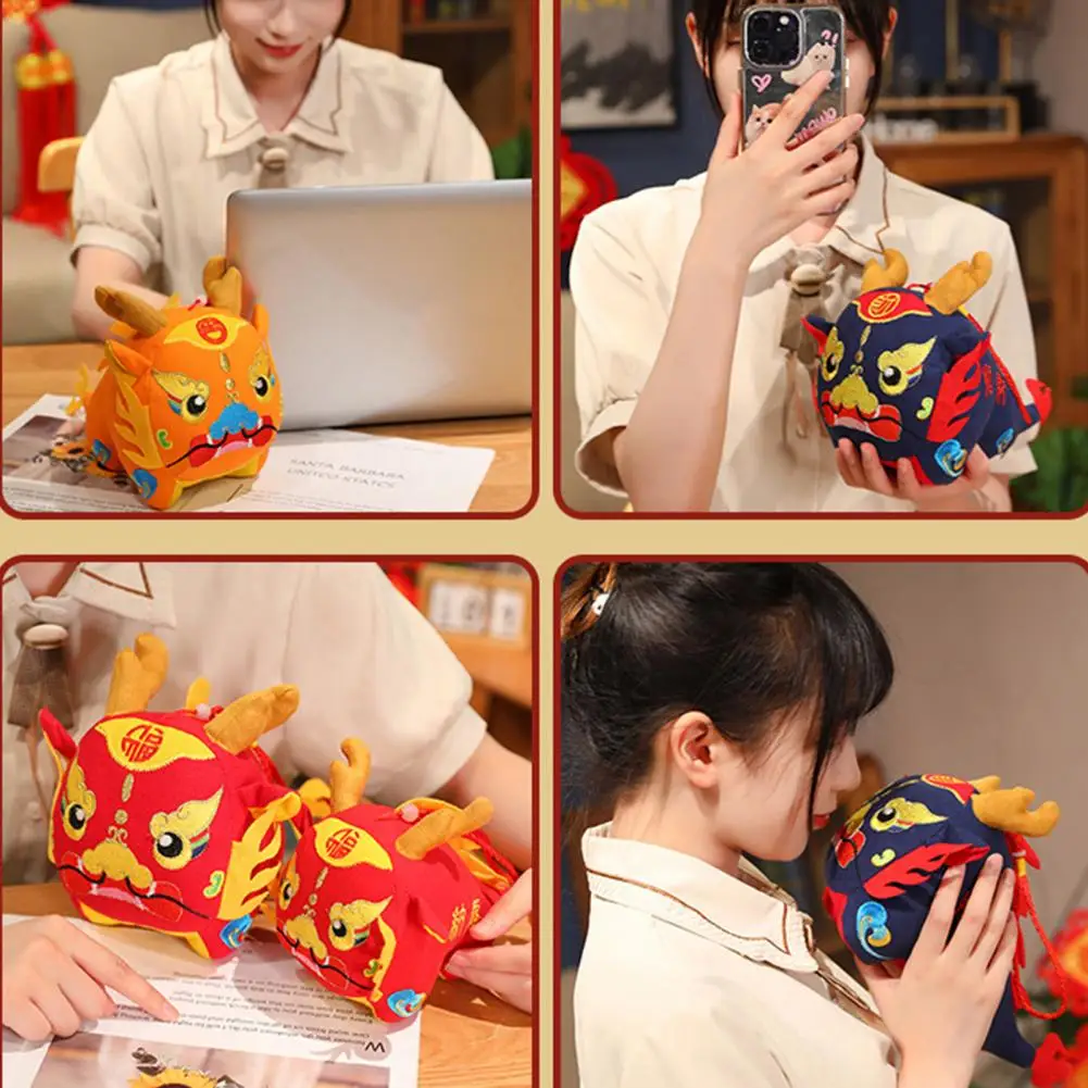 

Unique Year of Dragon Mascot Festive Dragon Mascot Plush Doll China Annual Meeting Gift Soft Fabric Desk Decoration for New Year