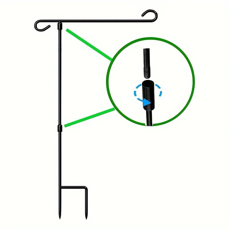 Garden Flag Stand Holder with Windproof Clip Banner Pole Holder Outdoor Iron Flagpole Patio Flag Outdoor Lawn And Decoration