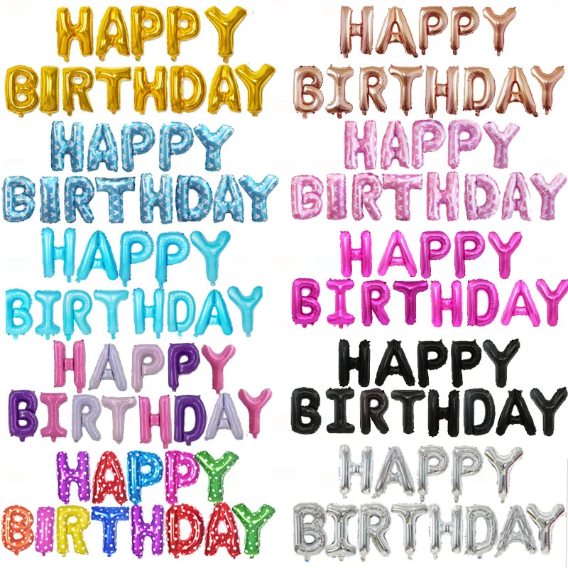 1 Set De Banner De Decoración De Feliz Cumpleaños Con Letras Brillantes