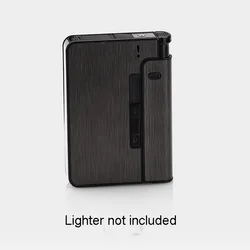 Sleek Metal Portable Automatic Cigarette Case - Holds 10 King Size Cigarettes - Perfect Gift (Black)