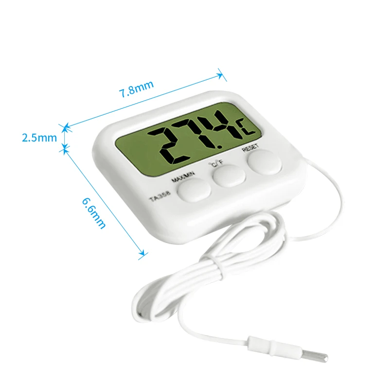 Digital Refrigerator Thermometer LCD C/F Conversion Aquarium Fish Tank Electronic With Probe Sensor