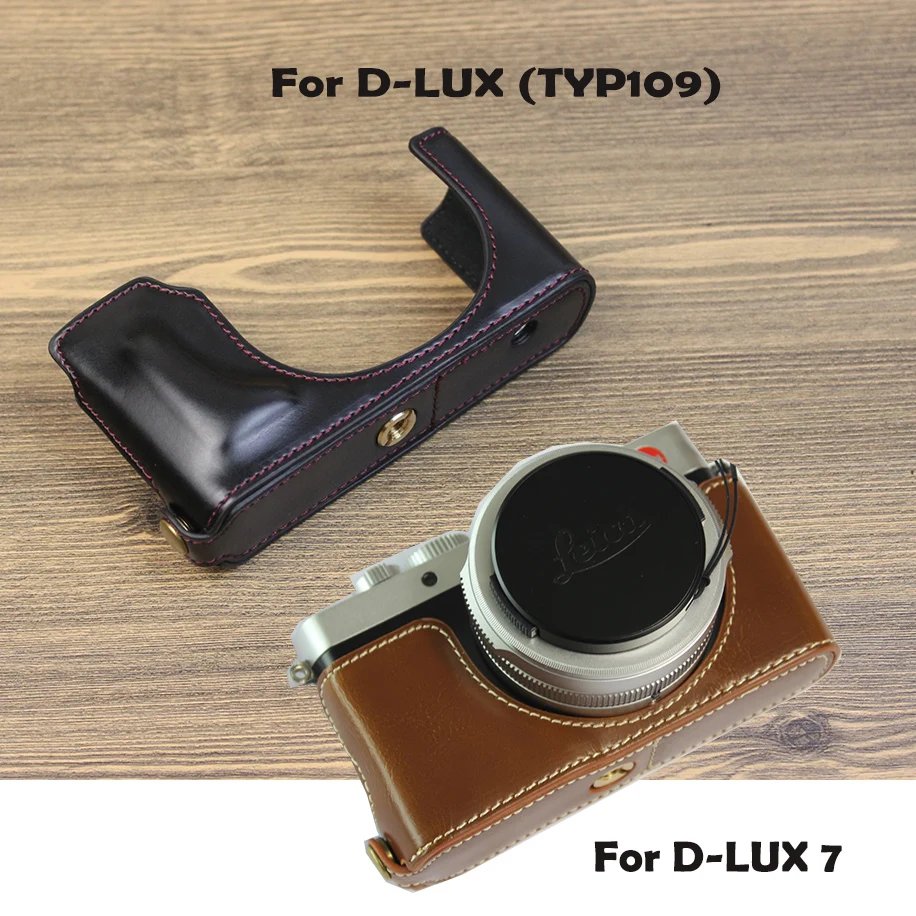 Custodia In Pelle Pu Custodia Per Fotocamera Per Leica D-Lux Typ109 D-Lux 7 D-Lux7 D7 Custodia Inferiore Per Fotocamere Con Apertura Della Batteria