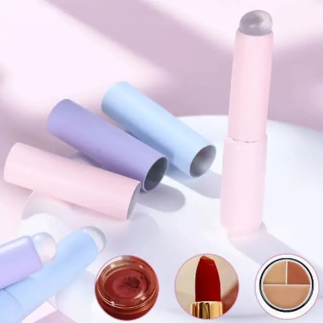 Multifunction Silicone Lip Brushes Round Head Reusable Lipstick Brush Applicator Elastic Makeup Tool Woman