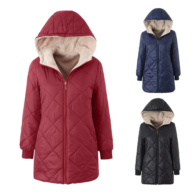Women's Mid-length Hooded Cotton Jacket
