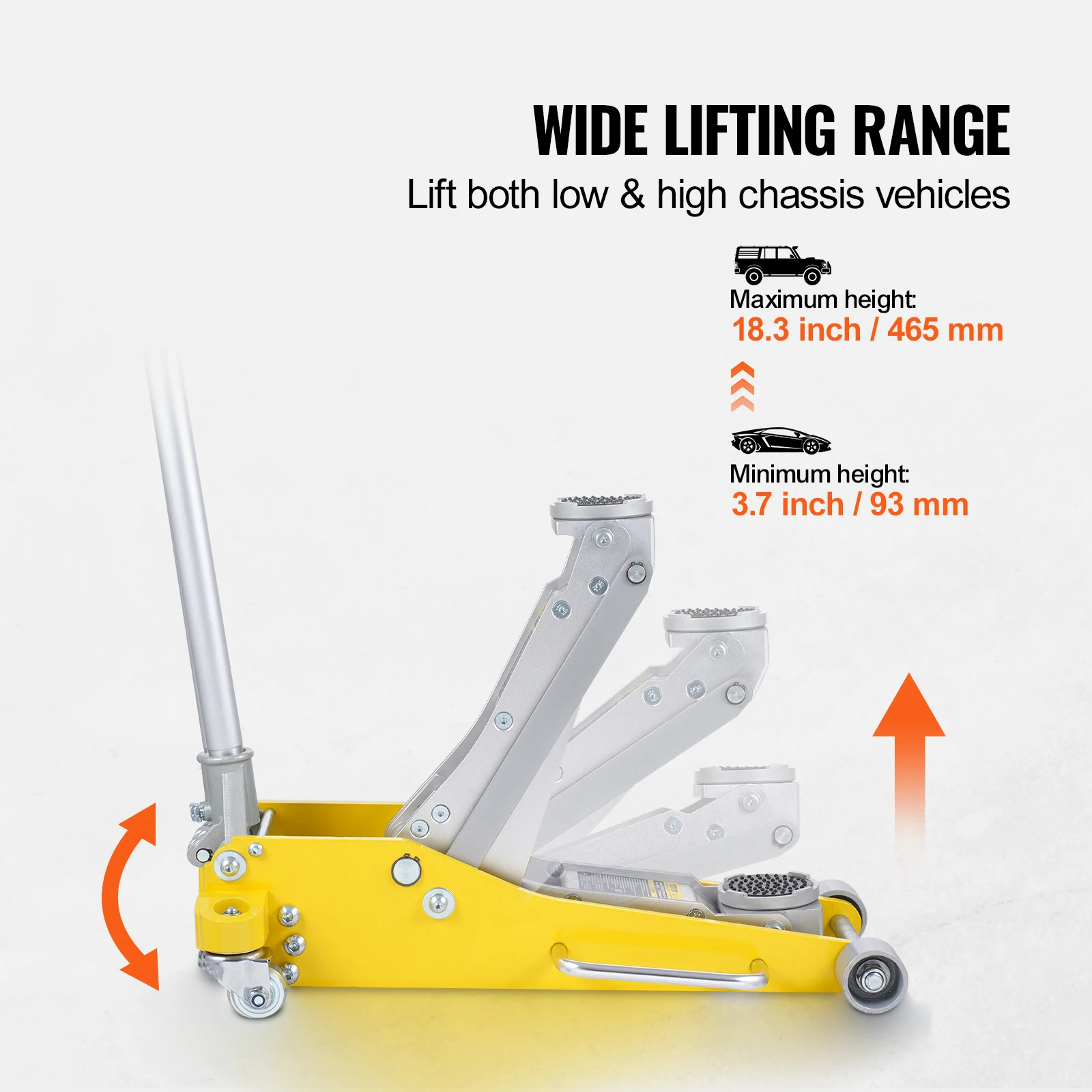 Aluminum Hydraulic Car Jack with Dual Piston Quick Lift