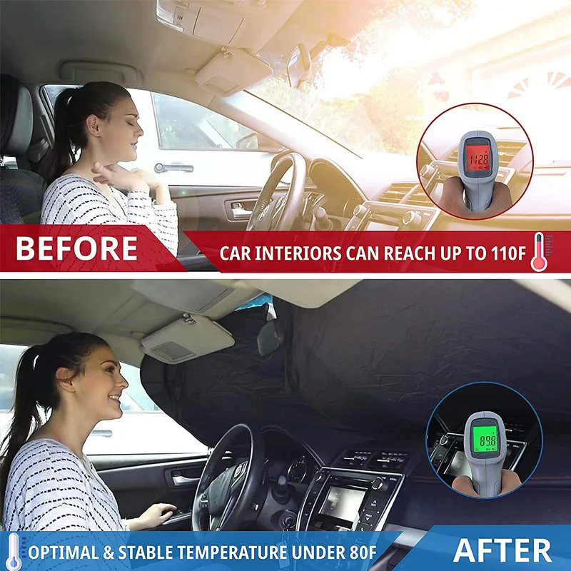 Car Window Sunshade Cover Sun Shade Windshield Visor Protector Windscreen Folding Auto UV Protection Curtain Styling Accessories