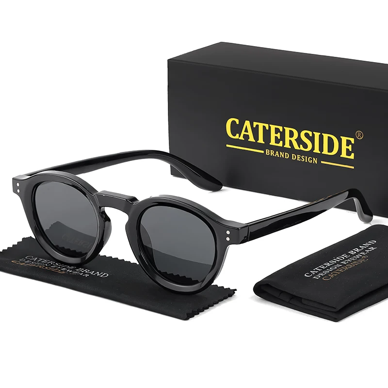 CATERSIDE Retro Runde Polarisierte Sonnenbrille Männer TR90 Hochwertige TAC Linsen Sonnenbrille Frauen Fahren Angeln Brillen UV400 – Detail 14