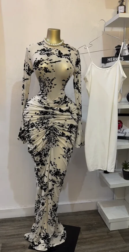 فستان سهرة فاخر حرير طبيعي