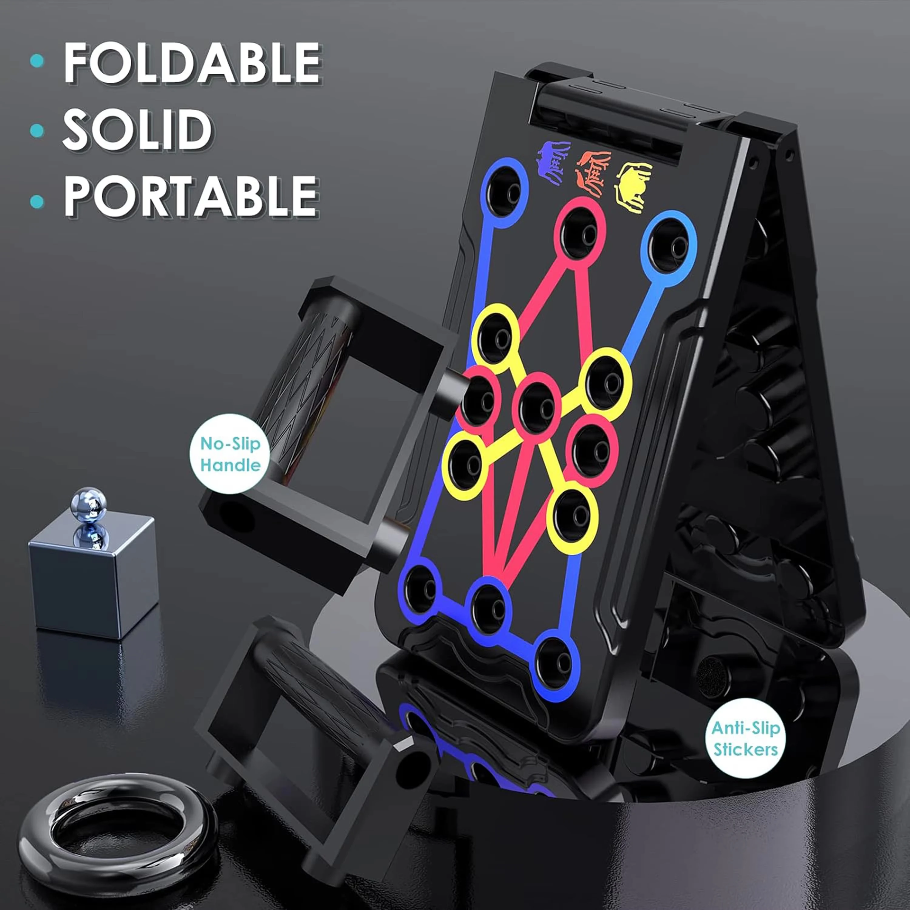 Push-ups for Men and Women Home Multifunctional Fitness Abdominal Workout Folding Training Stand Plate