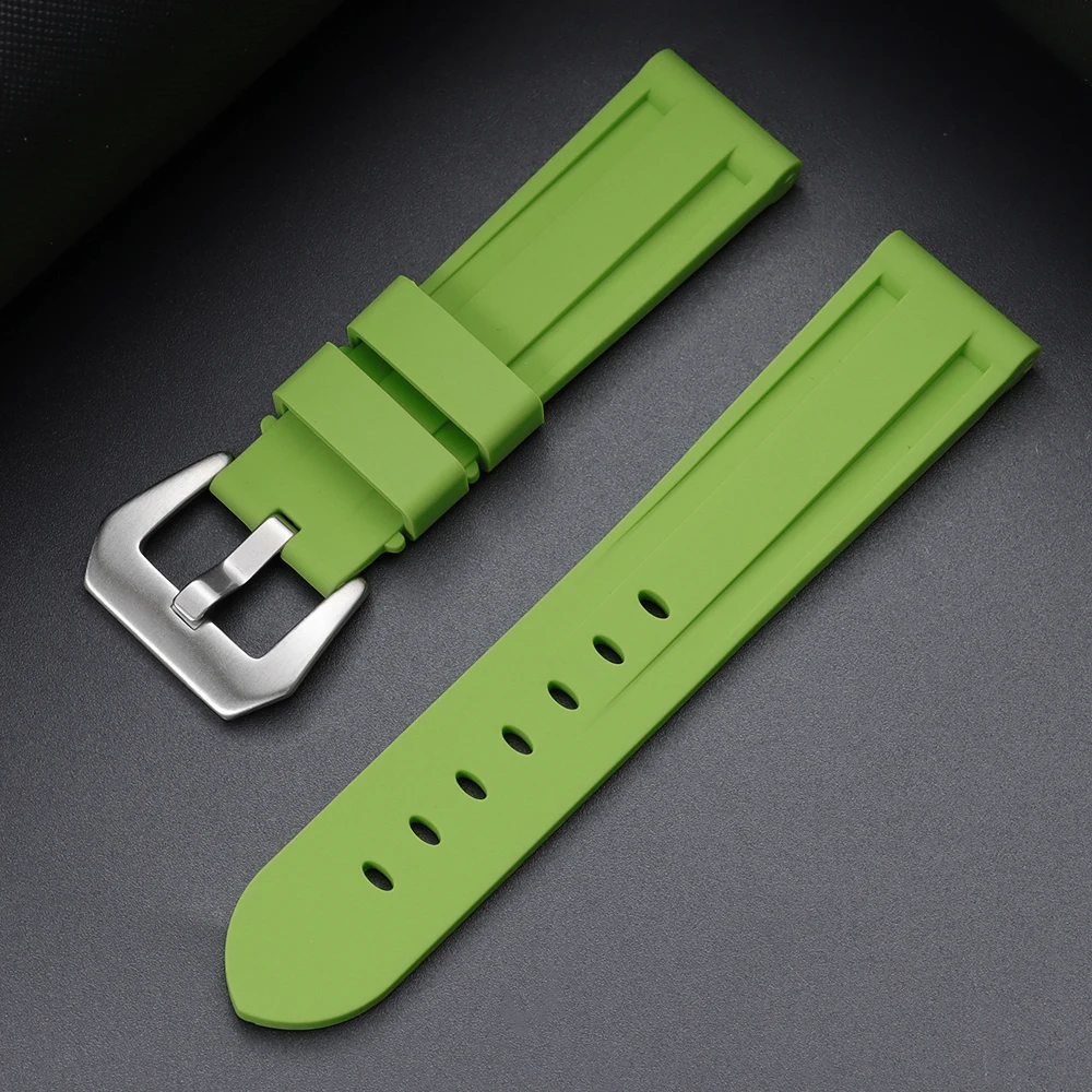 Premium Stitching Sports Silicone Watch Bands - Soft, Comfortable Rubber Strap in Blue, Black, and Brown