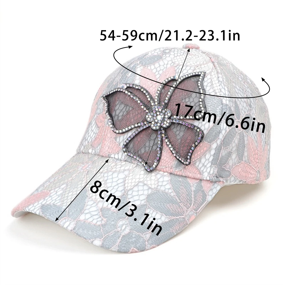 Women Sport Cap Lace Butterfly Baseball Cap Girls Outdoor Adjustable Streetwear Summer Golf Running Hat