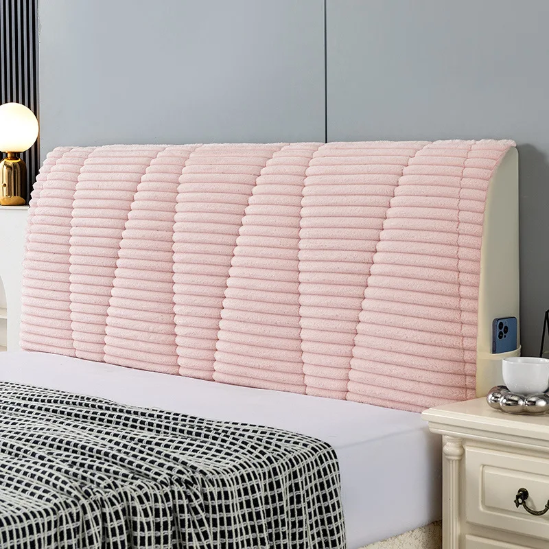All-inclusive Winter Thicken Quilted Bed Head Cover Soft Velvet Headboard Cover Bed Backrest Back Dust Protector