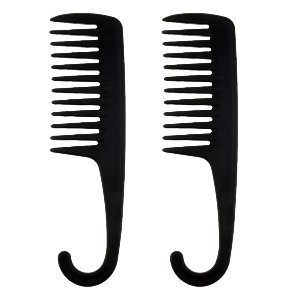 

2x Shower Hair Combs Hanging with Hook Detangling Conditioning Comb