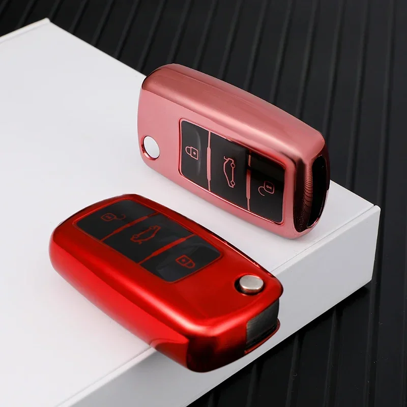 Car Key Case Cover for VW Volkswagen Polo Tiguan Passat B5 B6 B7 Golf 4 5 6 MK6 Jetta Lavida for Skoda Octavia