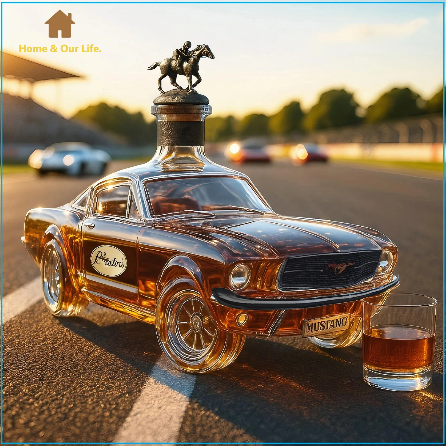 1965 Mustang Whisky Bottle - Vintage Style Alcohol Beverage