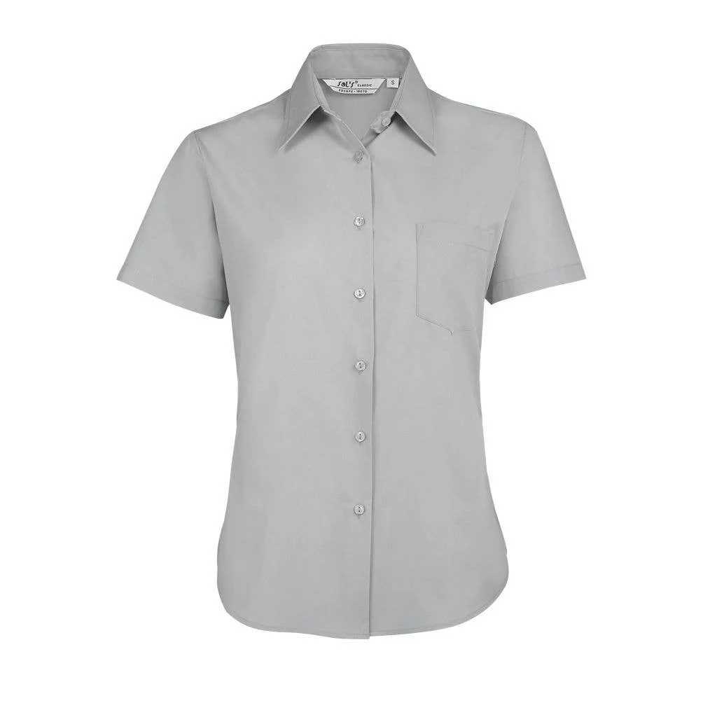 Fuga. Xs. Grigio Perla. Camicia Popin Manica Corta