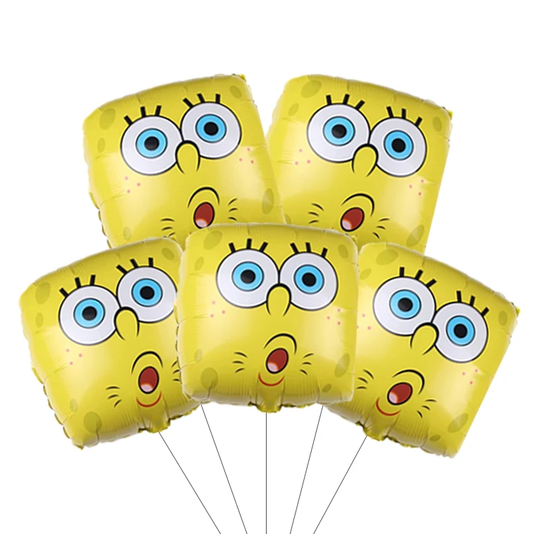 5 Stücke SpongeBob Schwammkopf Helium Ballon Cartoon quadrat Ballon set Geburtstag Party Luftballons Junge Mädchen Baby Shower Party Supplies – Detail 8