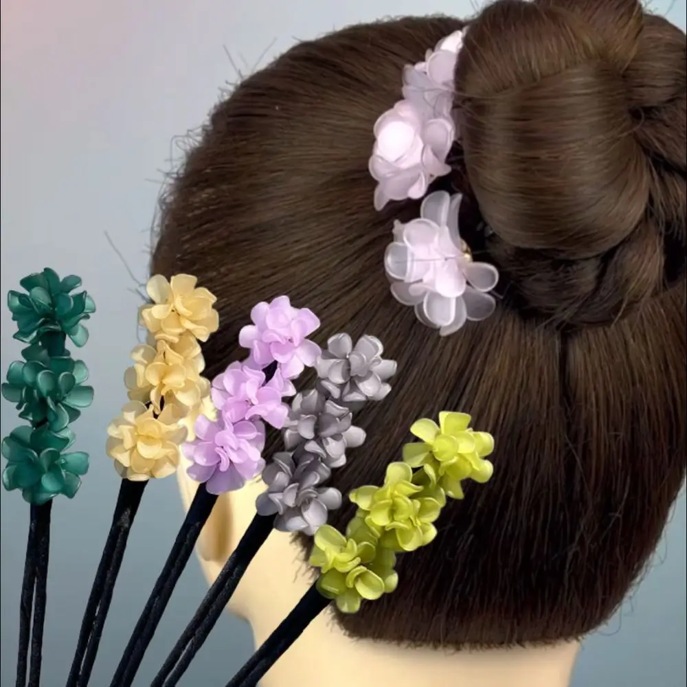 

Fairy Hair Bun Hair Accessories Hair Ties Bun Maker Hair Curler Bun Hair Pieces Elegant Flower Scrunchie Women