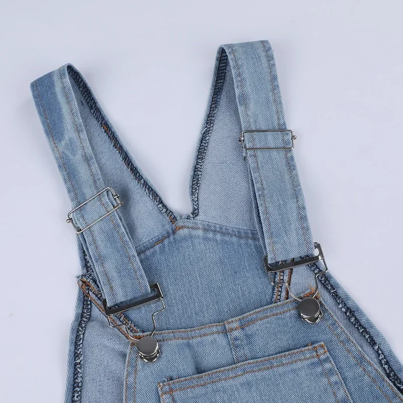 Fashion Women Ladies Baggy Denim Cross Border Special Jeans Bib Full Length Overall Solid Loose Casual Hot Suspender Jumpsuit