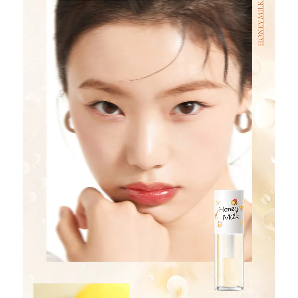 Honey Milk, White Peach Oolong Lip Essence Oil To Repair Dry Lips Remove Dead Skin Moisturize Tender and Fade Free Lip Balm 3