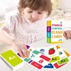 58pcs/set ABC Alphabet Letter Number Shape Color Early Education Baby Learning Cards Flashcards Games Puzzles For Kids Gifts 4