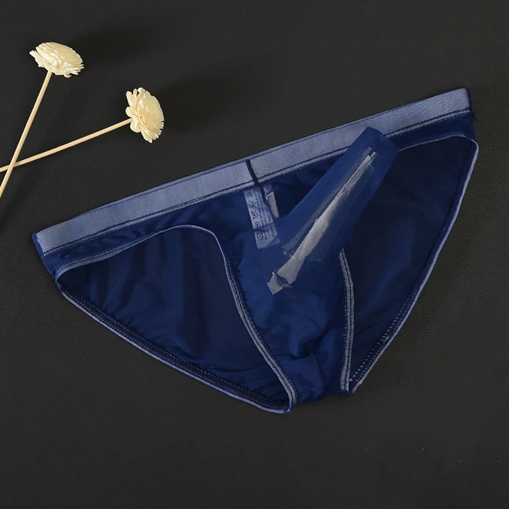 Large Size Men Panties Sexy Elephant Nose Briefs Ultra-thin Mesh Lingerie
