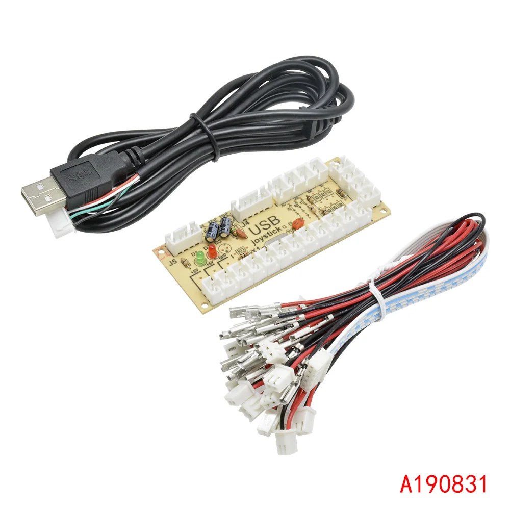 Arcade Game Stick Arcade Joystick Arcade Push Button Arcade Circuit Board Kit DIY Zero Delay Arcade USB Encoder PC to Joystick Arcade Rocker Circuit Board Control Module for MAME 2Pin with Cable Push Button