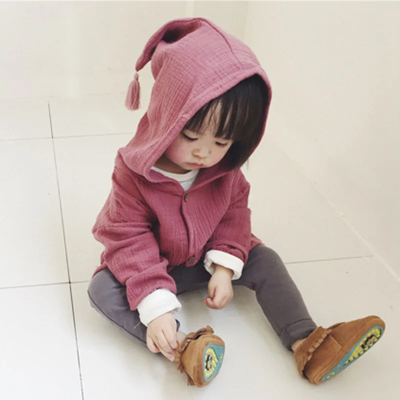 Description Picture 6 of itemChildren Hoodies Cardigan Kids Hooded Coat Buy More to Save Shipping Boy Girl Baby Cotton Jacket Outerwear Top Artistic Tassels