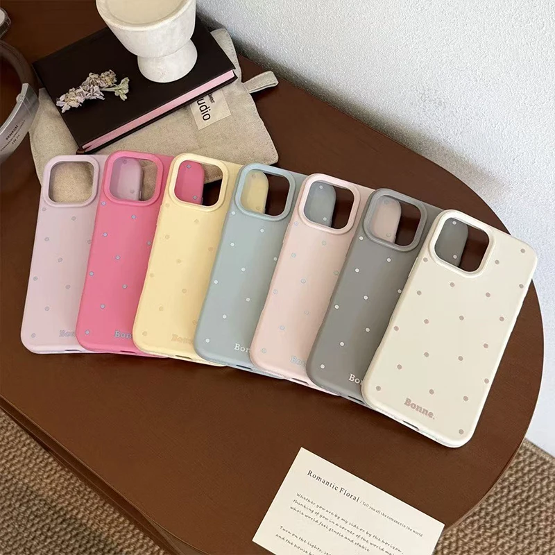 Korean Wave Point Candy Color Shockproof Soft Silicone Phone Case