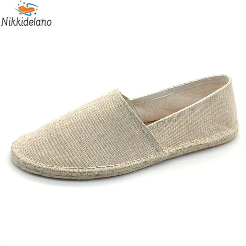 Espadrilles For Men Summer New Linen Men's Casual Shoes Handmade Weaving Fisherman Shoes Fashion Flats Large Size 47