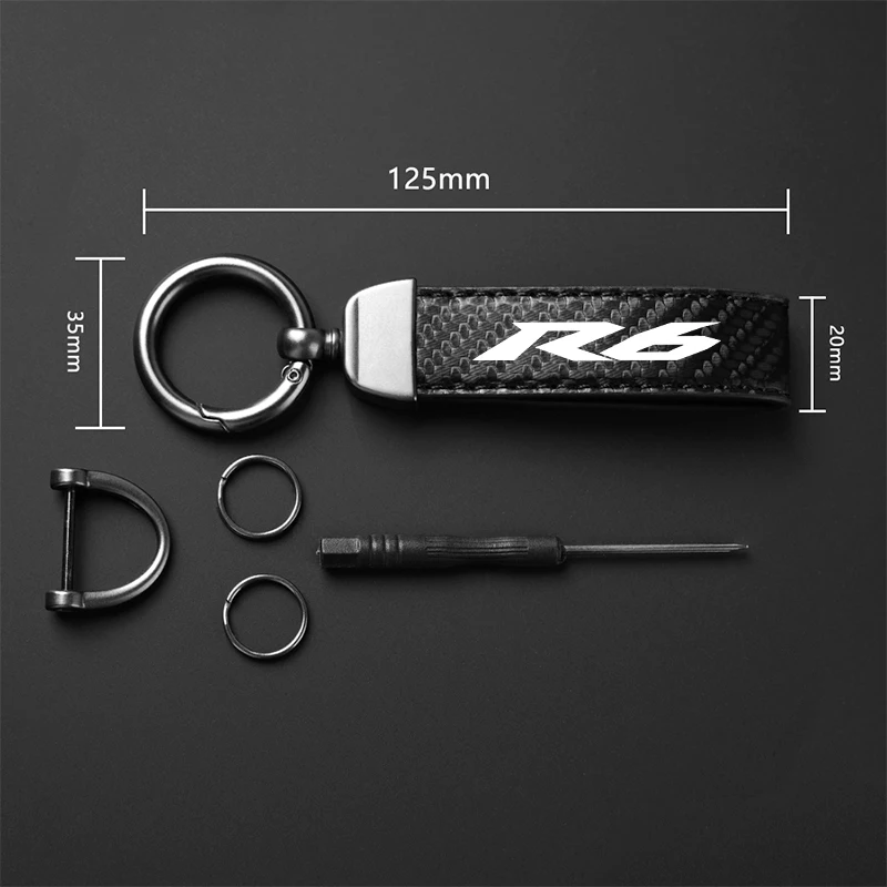 고급 탄소 섬유 오토바이 키체인 거치대 키링, 야마하 YZF R6 2016 2017 2018 2019 2020 YZFR6 YZF-R6 액세서리