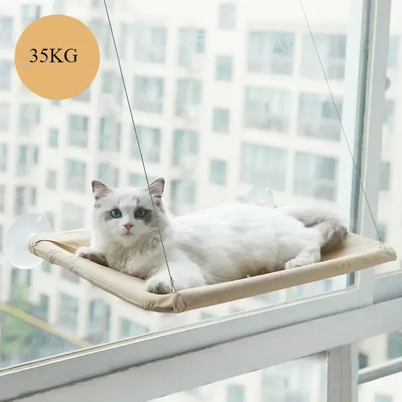 35KG Pet Cat Hammock Hanging Cat Bed Bearing Comfortable Cat Sunny Window Seat Mount Kitten Climbing Frame Pet Accessories