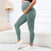 Simple solid color maternity leggings breathable and warm belly support pants lightweight and slimming women's maternity pants 5