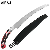 AIRAJ Pruning Saw with Scabbard Safety Sheath,52CM/20 Inch Gardening Pruning Saw,SK5 Steel Curved Blade,Safe & Secure Blade Lock 1