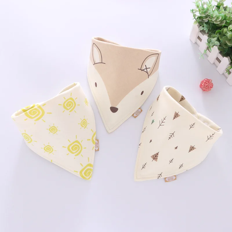 Cotton Bandana Bibs Baby Babador Feeding Smock Infant Burp Cloths Cartoon Saliva Towel Baby Eating Accessory Soft Baby Stuff