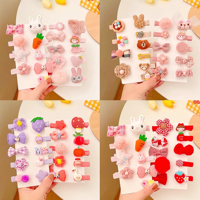 Pinzas para el pelo para niña, horquillas con lazo de flores de dibujos  animados, accesorios para el cabello para niña, 10 unidades por Set -  AliExpress