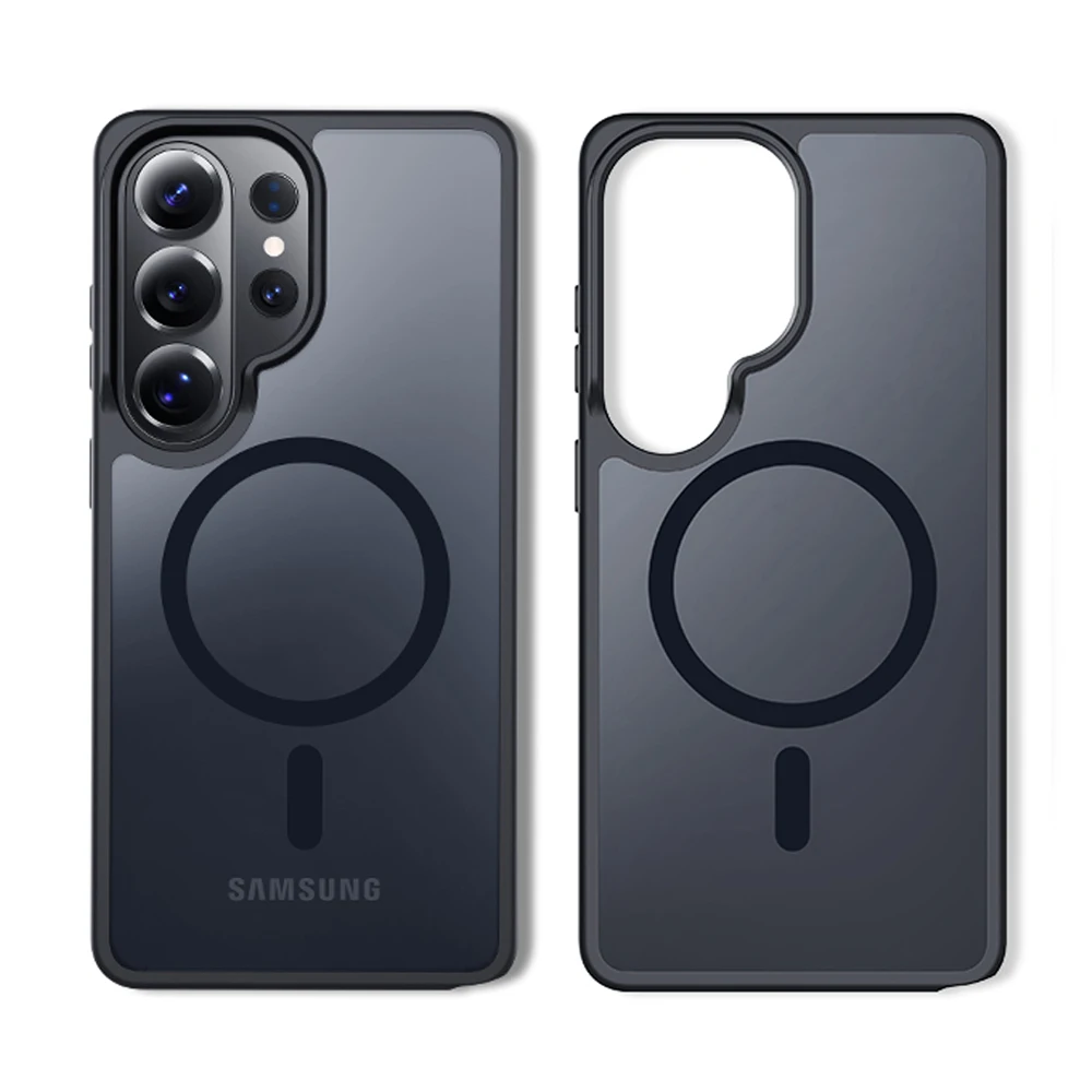 Matte Translucent Frosted Magnetic Phone Case with Hard Cover