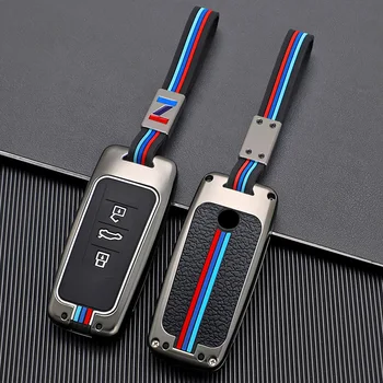 Cover chiate/telecomando per VW Volkswagen Touareg 2018 2019 2020 2021 3 pulsanti Shell di protezione senza chiave a distanza - Copertura completa della cassa chiave dell automobile del Silicone in lega di zinco per VW