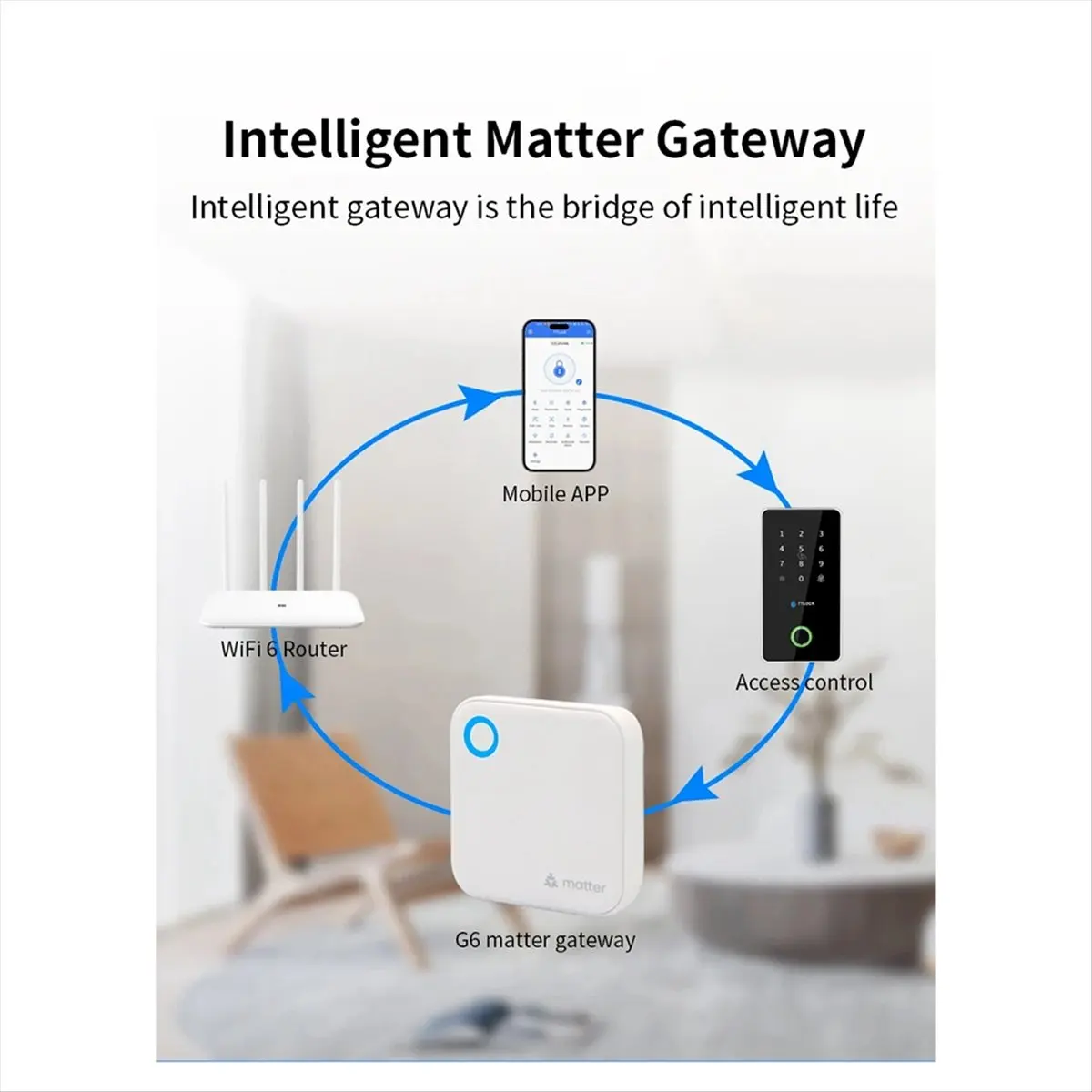 TTLOCK G6 스마트 매터 게이트웨이 원격 제어 잠금 해제 블루투스 와이파이 라우터 홈 보안 실시간 모니터링
