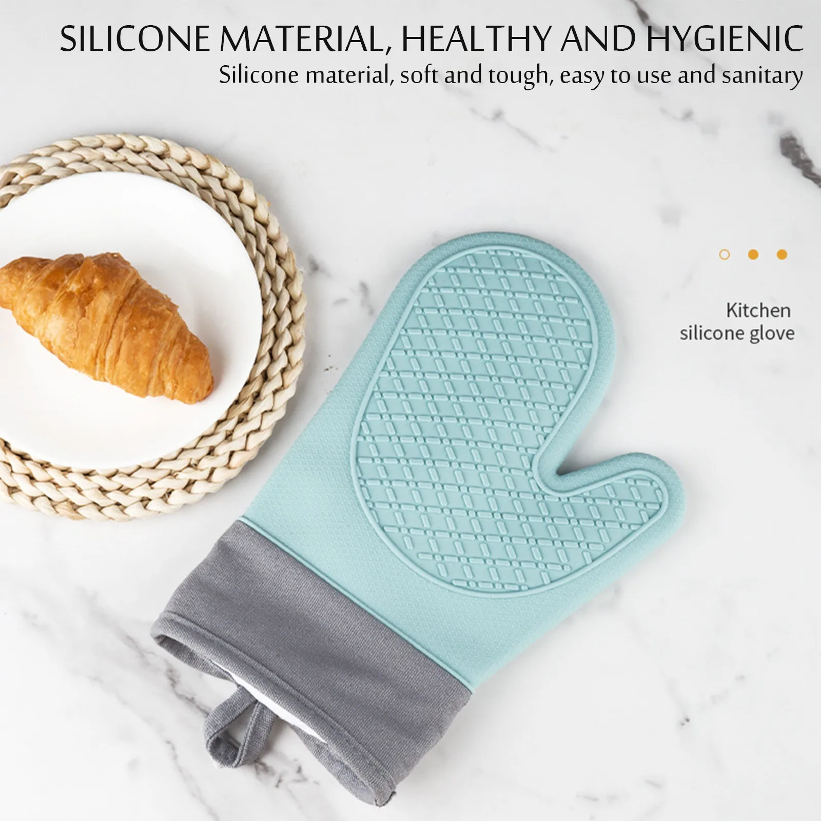Heat Insulating Gloves Heat Gloves Silica Gel Kitchen Insulation Oven past Master Bulk