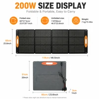 Panneau solaire pliable 200W 420W monocristallin à haute efficacité, kit de chargeur solaire portable et étanche, panneau solaire pliable multi-sorties pour camping en plein air, camping-car, van, station d'alimentation portable hors réseau. 3